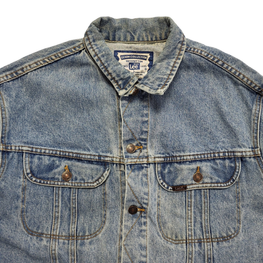 Lee Brickseller Vintage 90s Mid Blue Denim Jacket Uk Men's Size Large