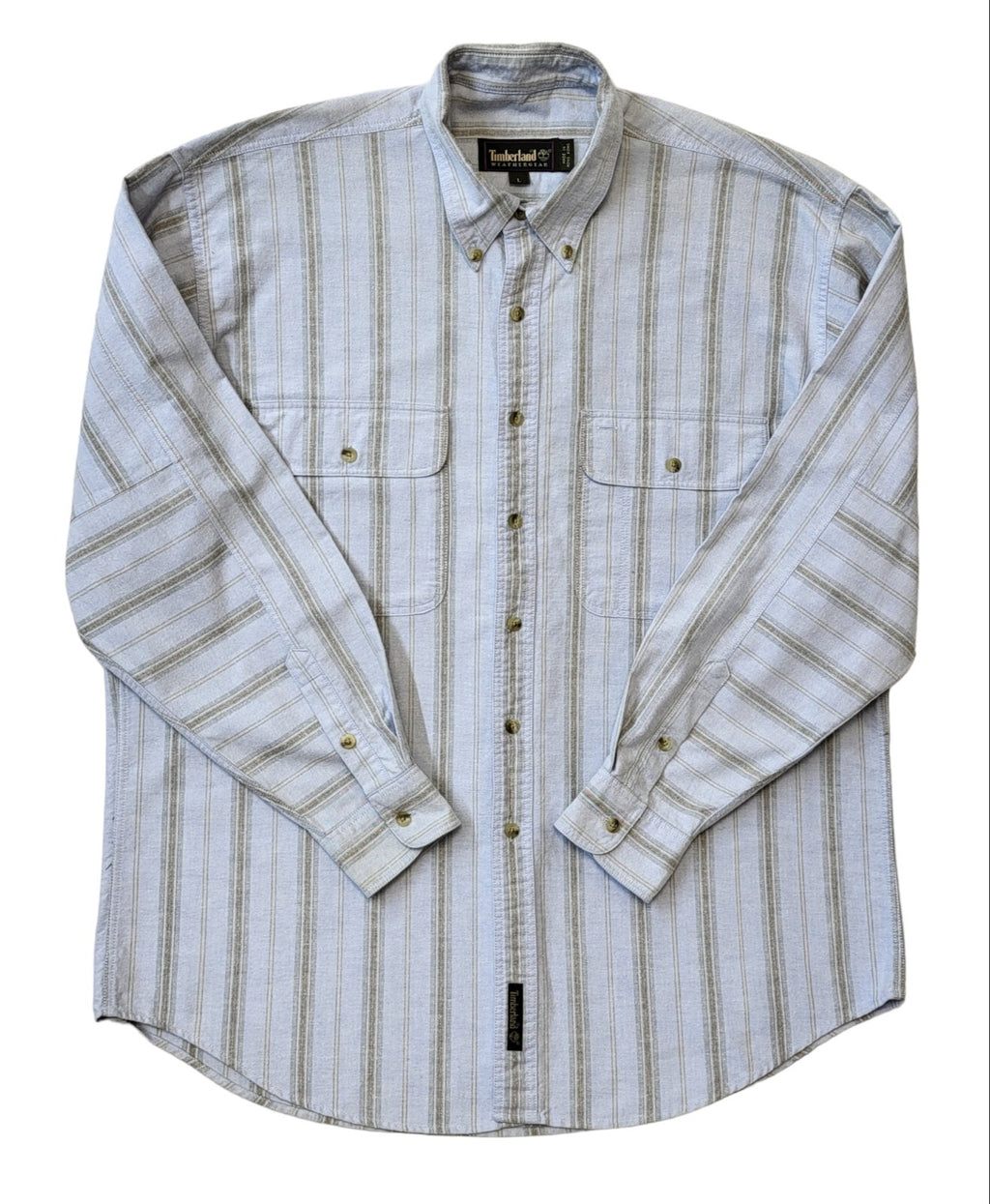 Timberland Y2K Blue Striped Shirt Men's Size Large Eu 54