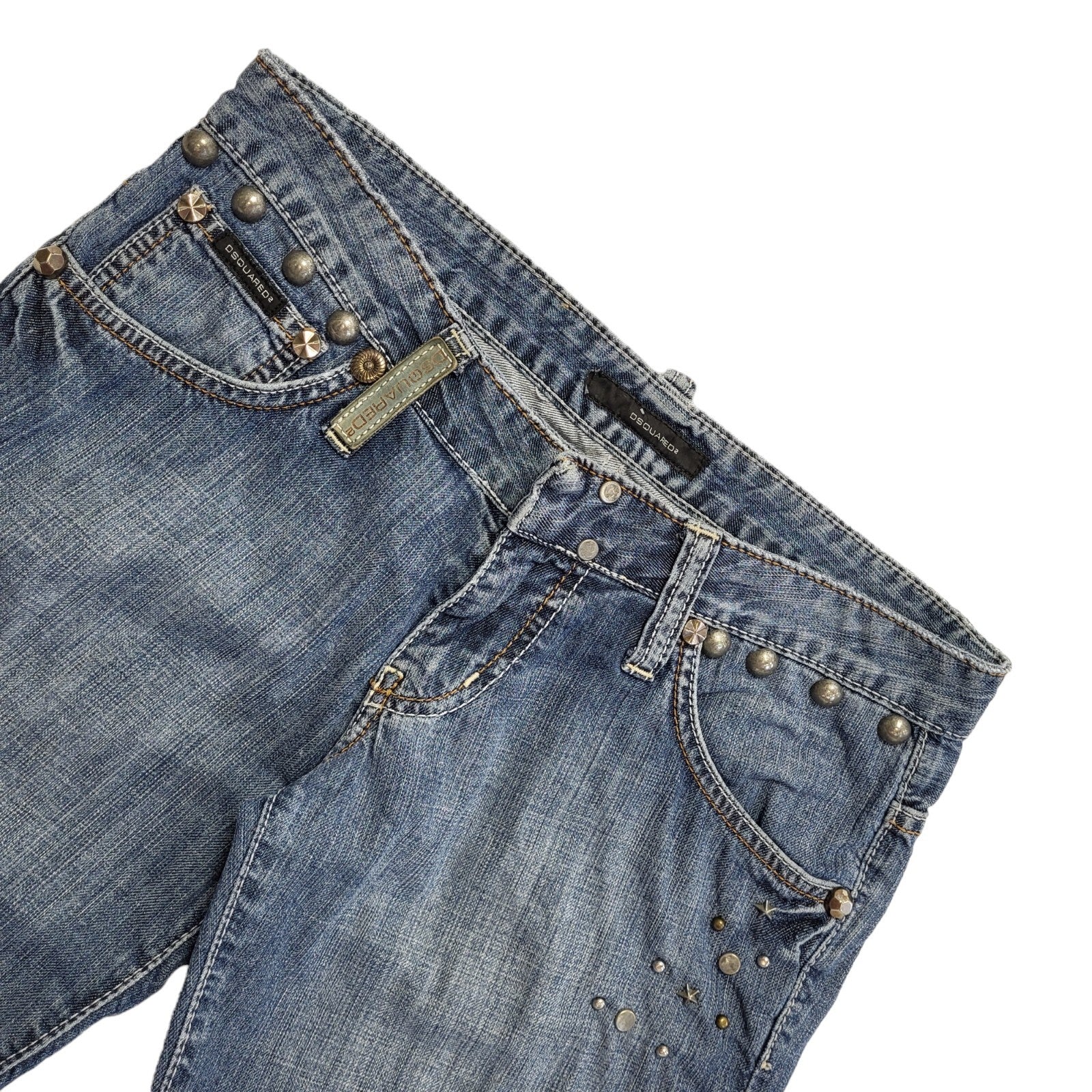DSquared2 Vintage Y2K  Blue Zipped Denim Shorts Uk Women's Size 10 W28