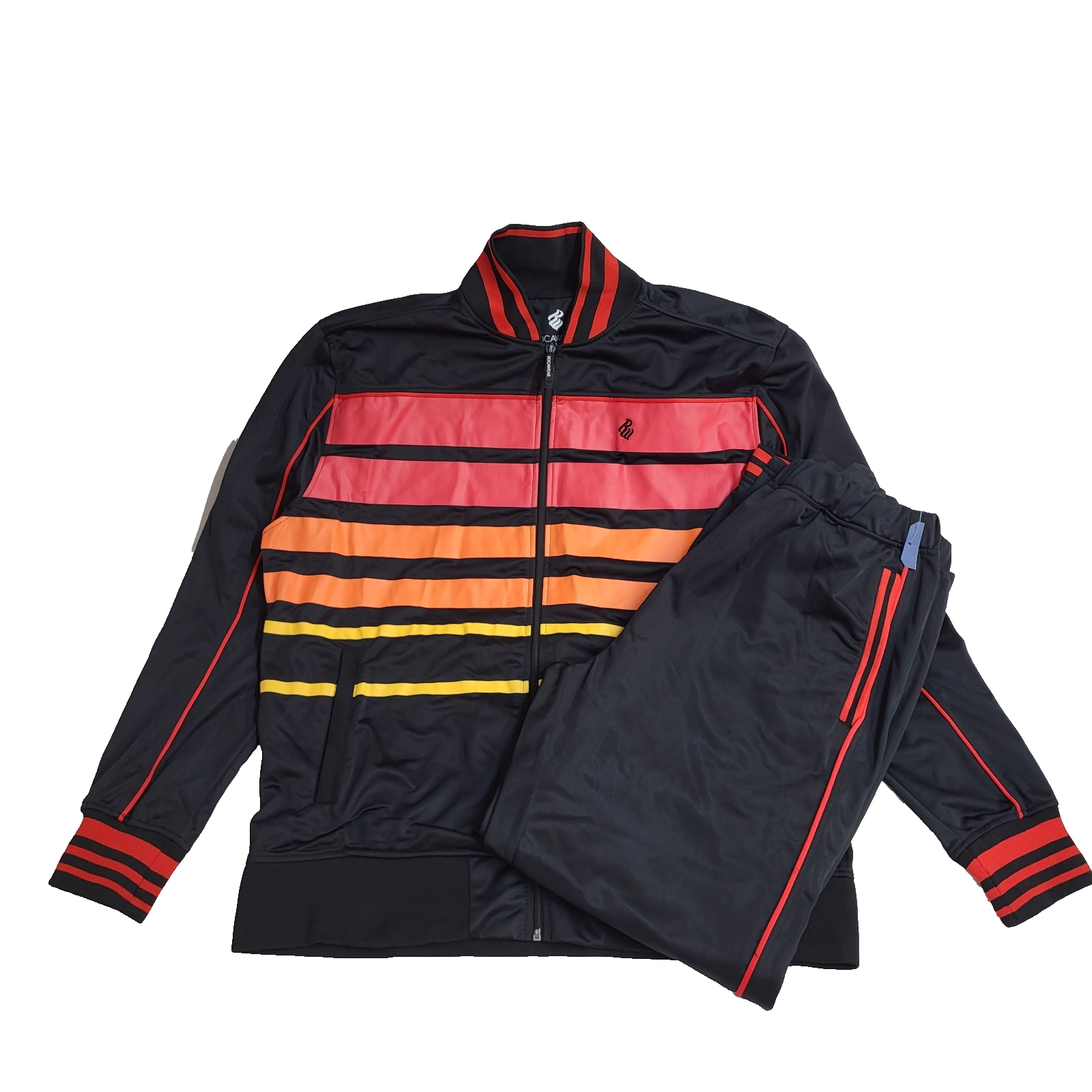 Rocawear Usa Tracksuit Top Jacket Black & Red UK Men's Size XL Bnwt