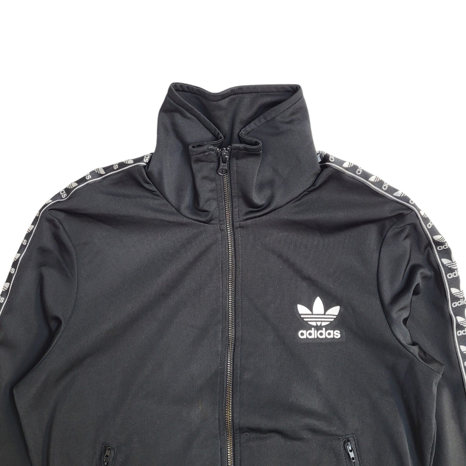 Adidas Y2K Black Full Zip High Neck Tracksuit Jacket Women's UK Size 10