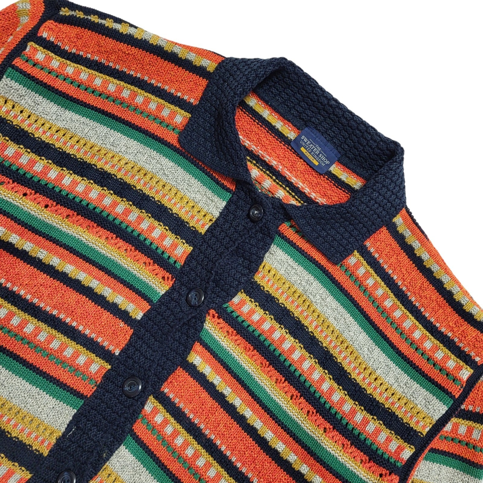 The Sweater Shop Vintage 90's Multicolour Button Up Cardigan UK Womens Size M