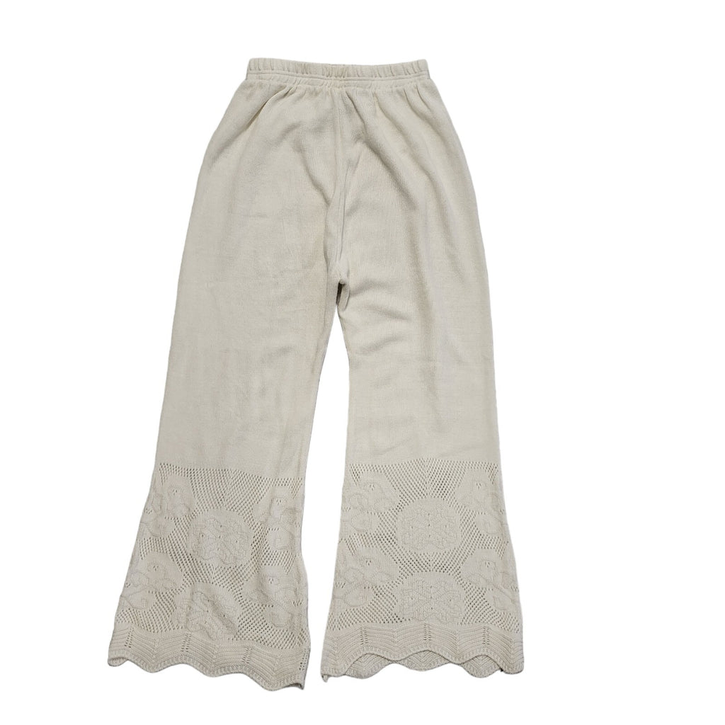 Usha Nisha 90s White Wide Leg Trousers Uk Women's Size 10 W28 L28