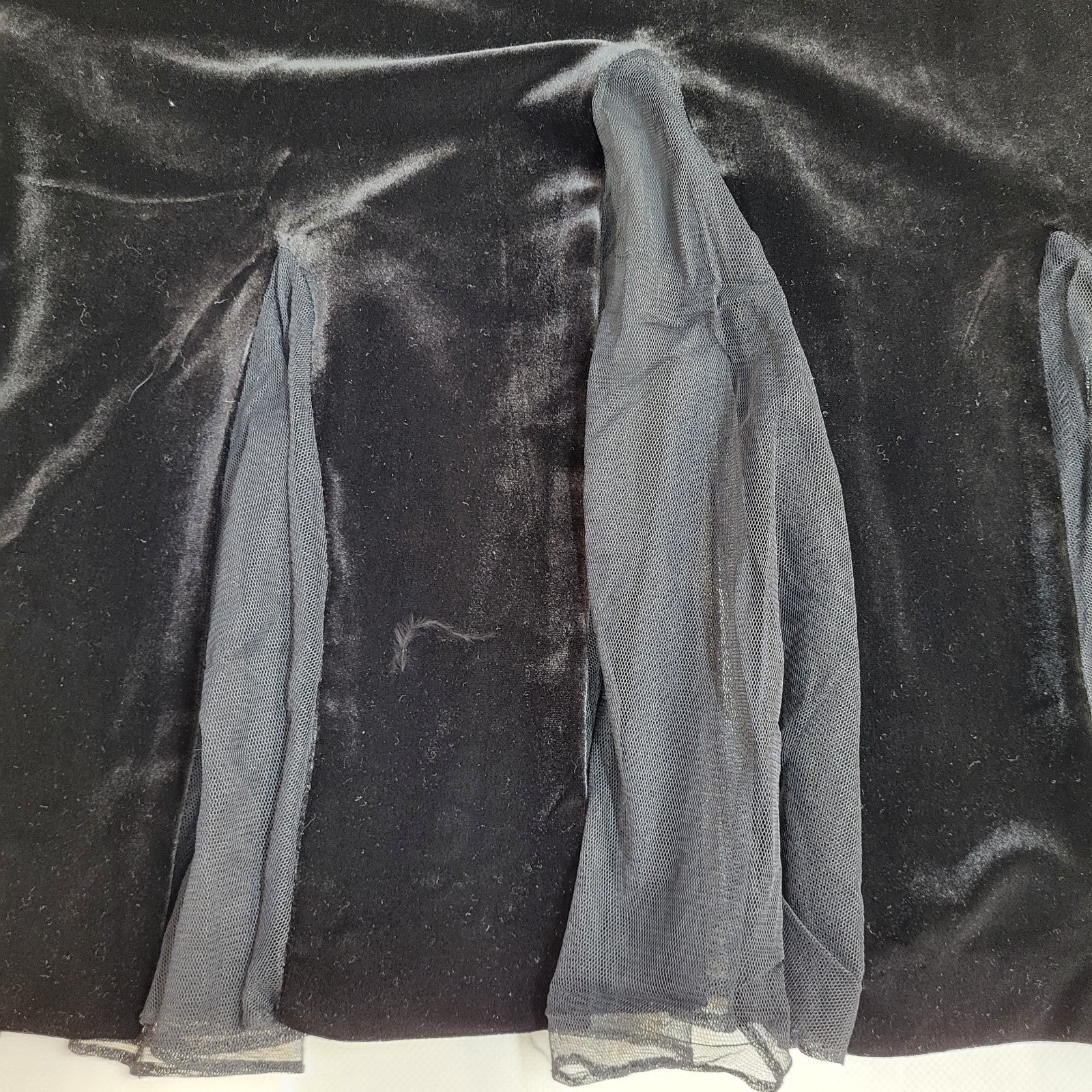 Xscape Usa 90s Skirt A-Line Black Velour Midi Women's UK 16 BNWT