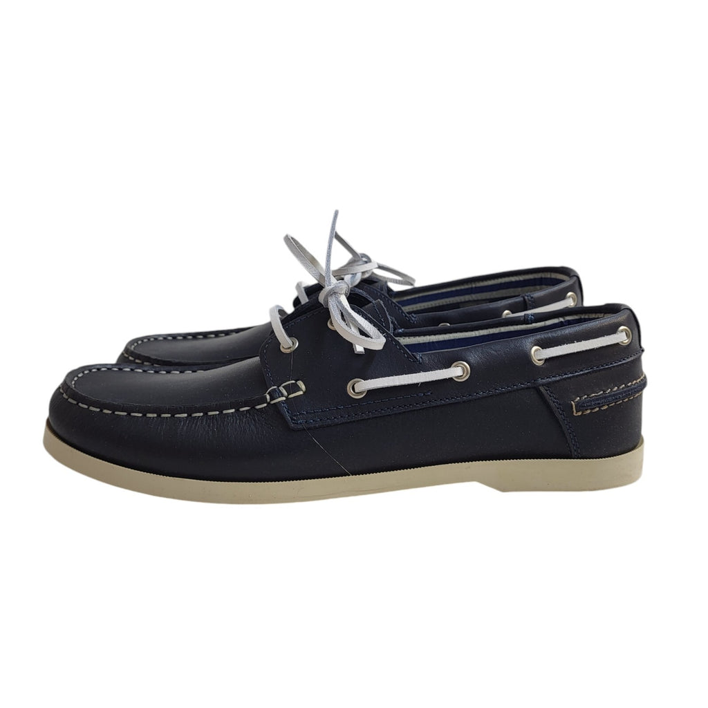 Orland Navy Blue Lace-Up Leather Shoes Uk Men's Size 9.5