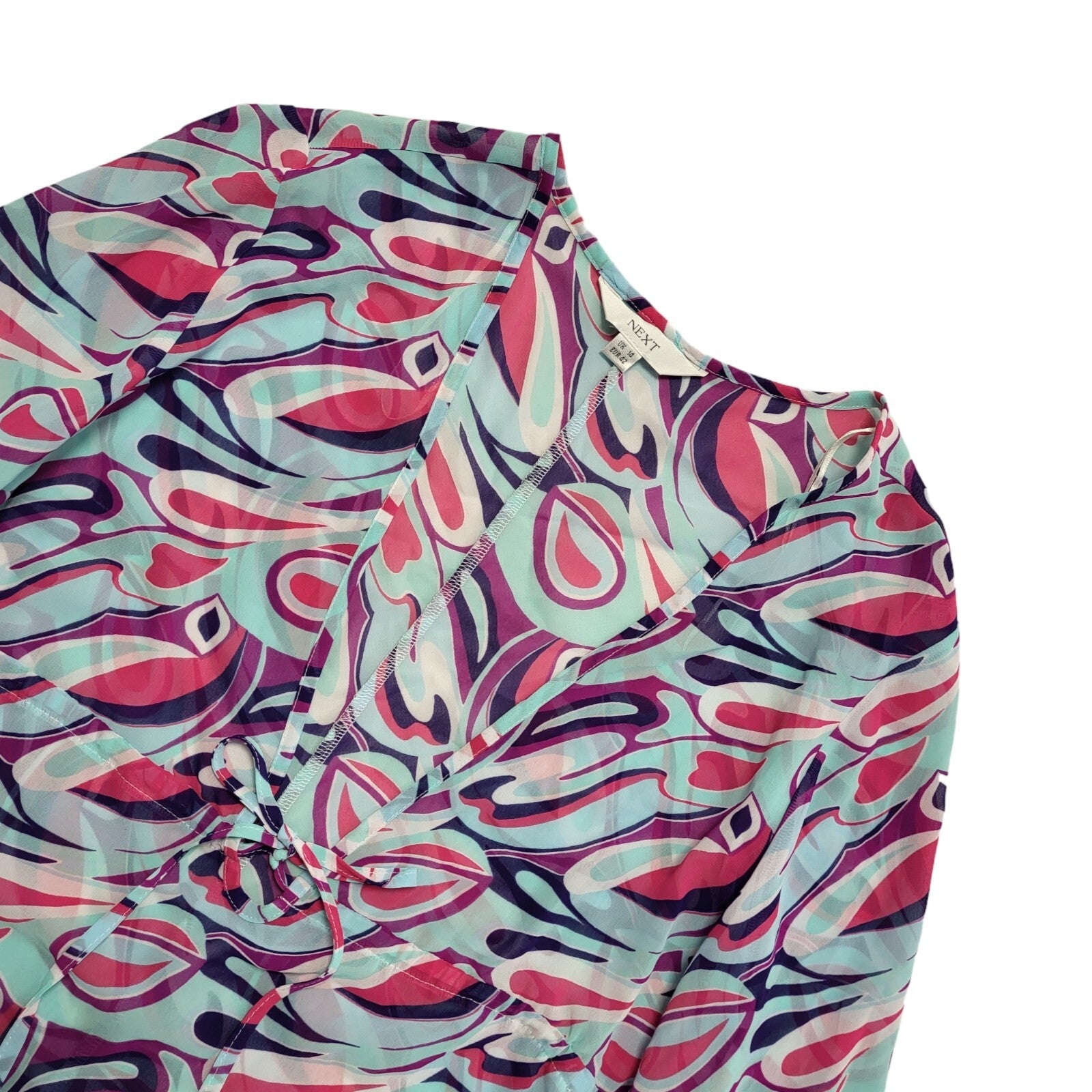 Next Y2K Vintage Blue & Pink Retro Tunic Top Womens UK Size 14