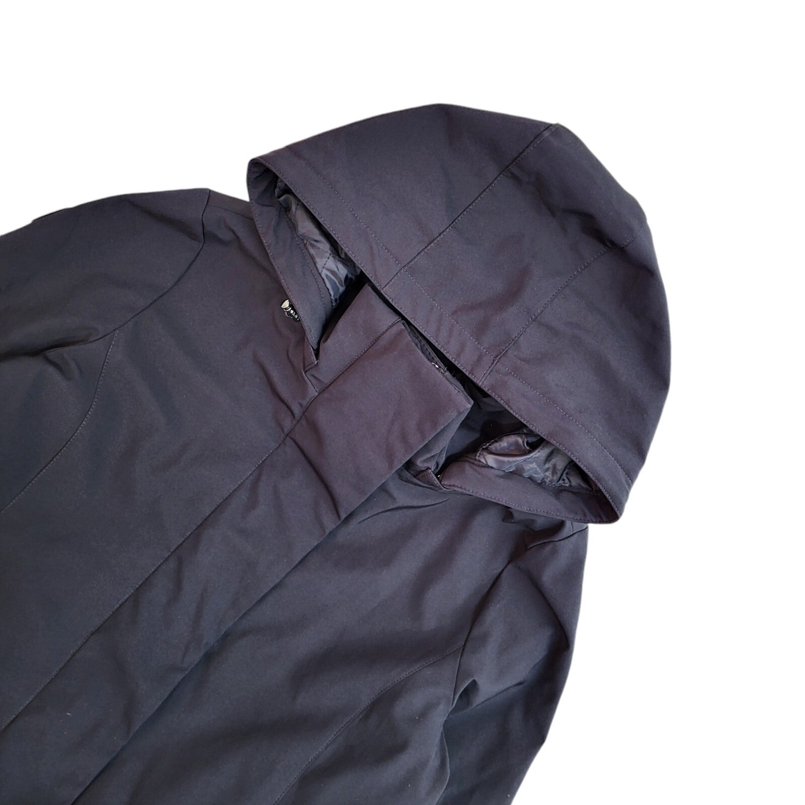 DKNY Vintage Y2k Navy Blue Hooded Rain Coat Women's UK M