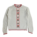 Vintage 90's White Floral Thin Knit Jumper UK Girl's Age 12 Years
