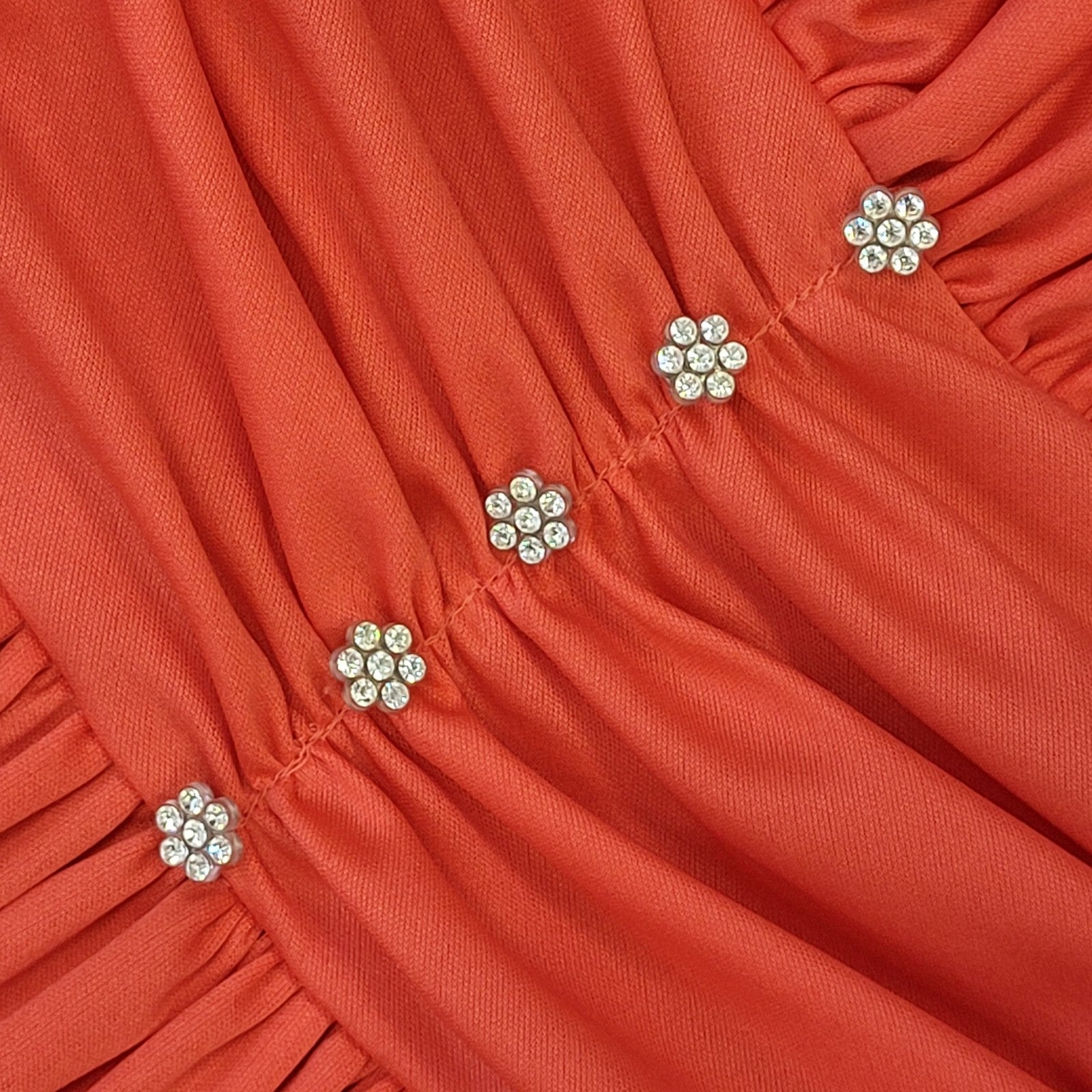 Marjon Couture Trina Lewis Vintage 70s Red Evening Dress Uk Women's Size 14