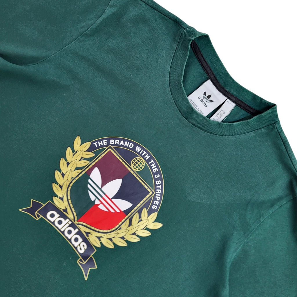 Addas Green Y2k Logo Cotton Double Stitch T-Shirt Uk Men's Size L