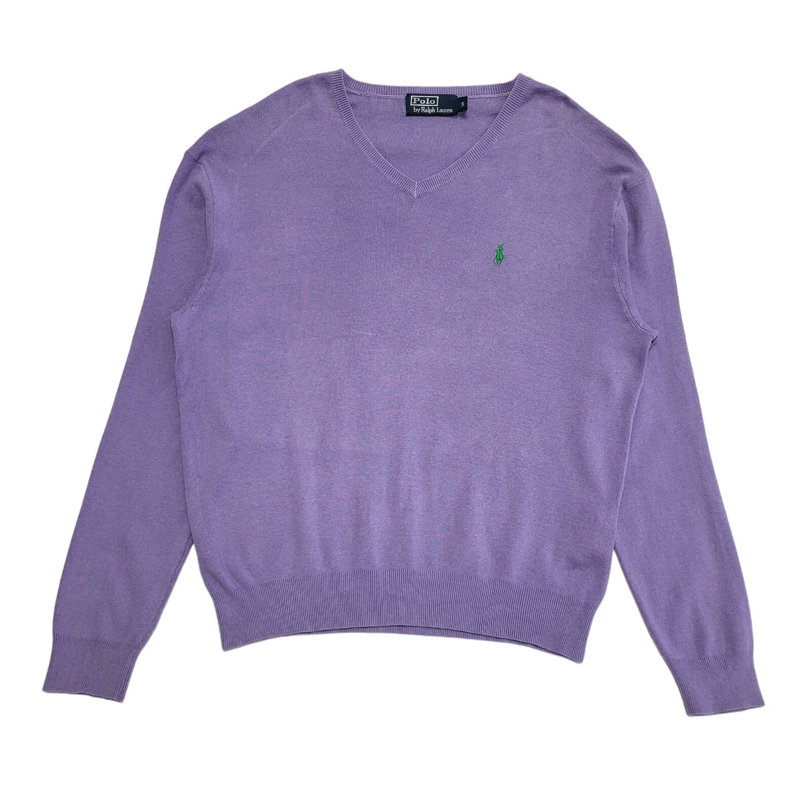 Polo Ralph Lauren Purple V-Neck Jumper Uk Men's Size Small