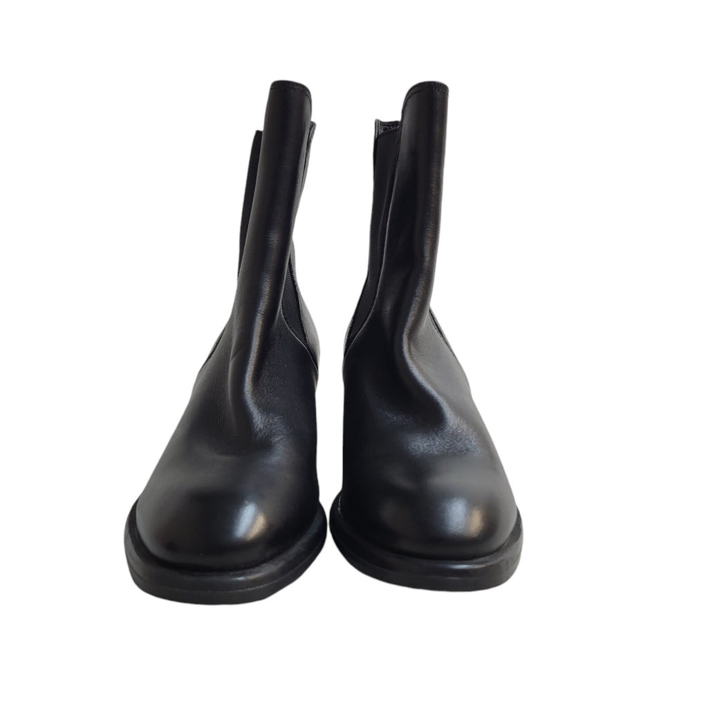 Jones Black Pull-On Leather Boots Uk Women's Size 3.5