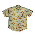 Much More 90's Yellow & Blue Abstract Short Sleeve Retro Shirt Men's UK Size M/L
