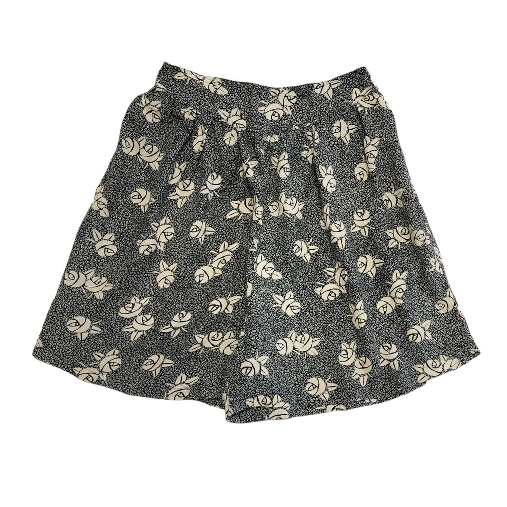 Vintage 90's Black & White Floral High Waist Shorts Womens UK 10 W28