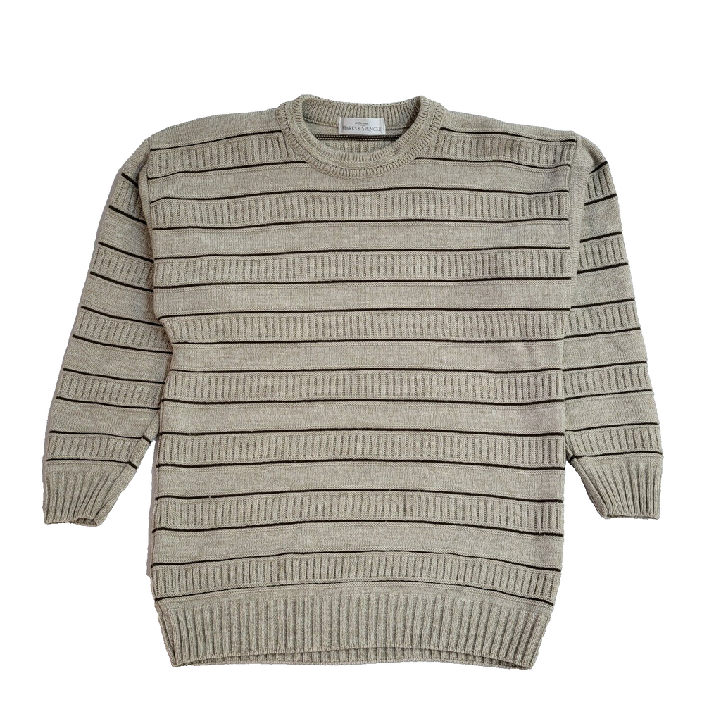 St Michael Vintage 90's Beige Jumper UK Men's Size Medium