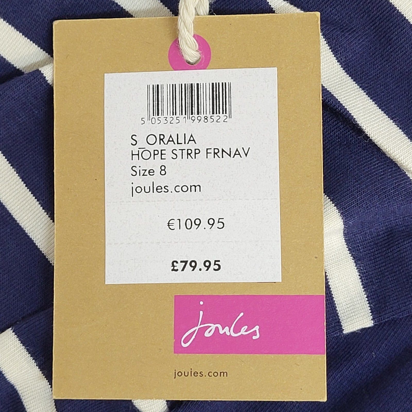 Joules Blue & White Striped Sleeveless Maxi Dress Women's UK Size 8