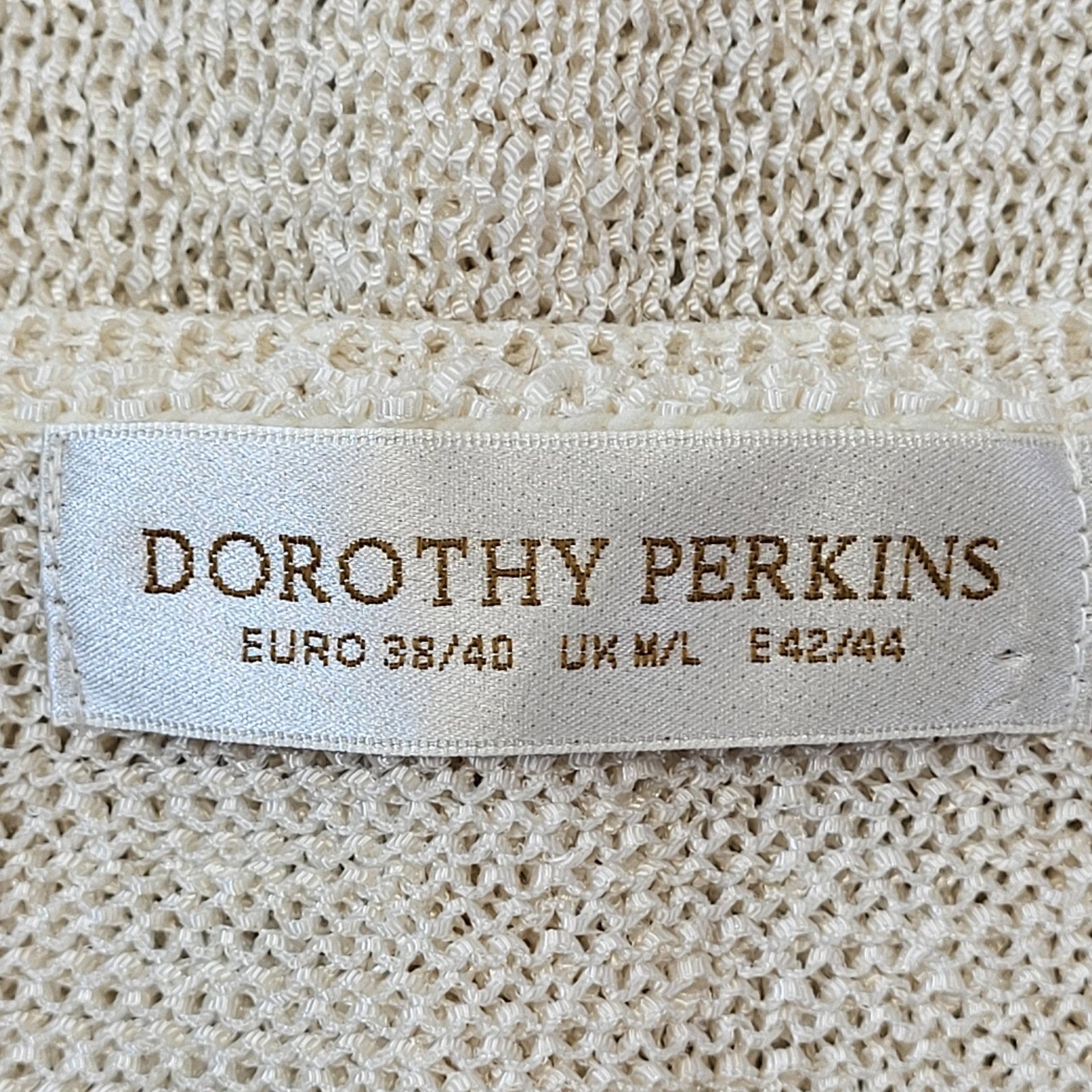Dorothy Perkins 90s Vintage Cream Button-Up Cardigan Women's Size M/L