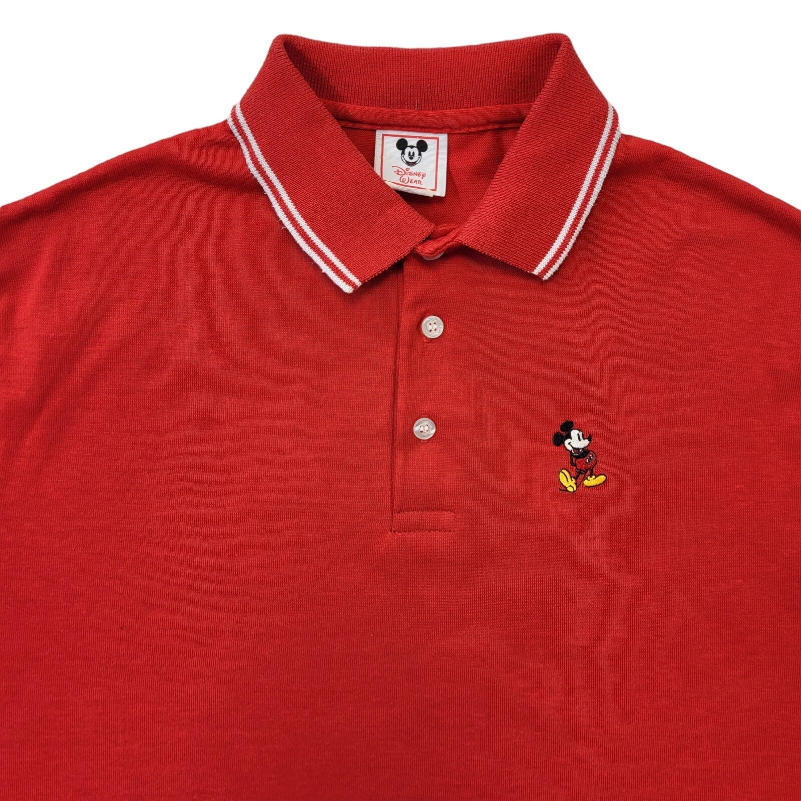 Disney Wear 90s Vintage Red Short Sleeve Polo Shirt Men's Size M