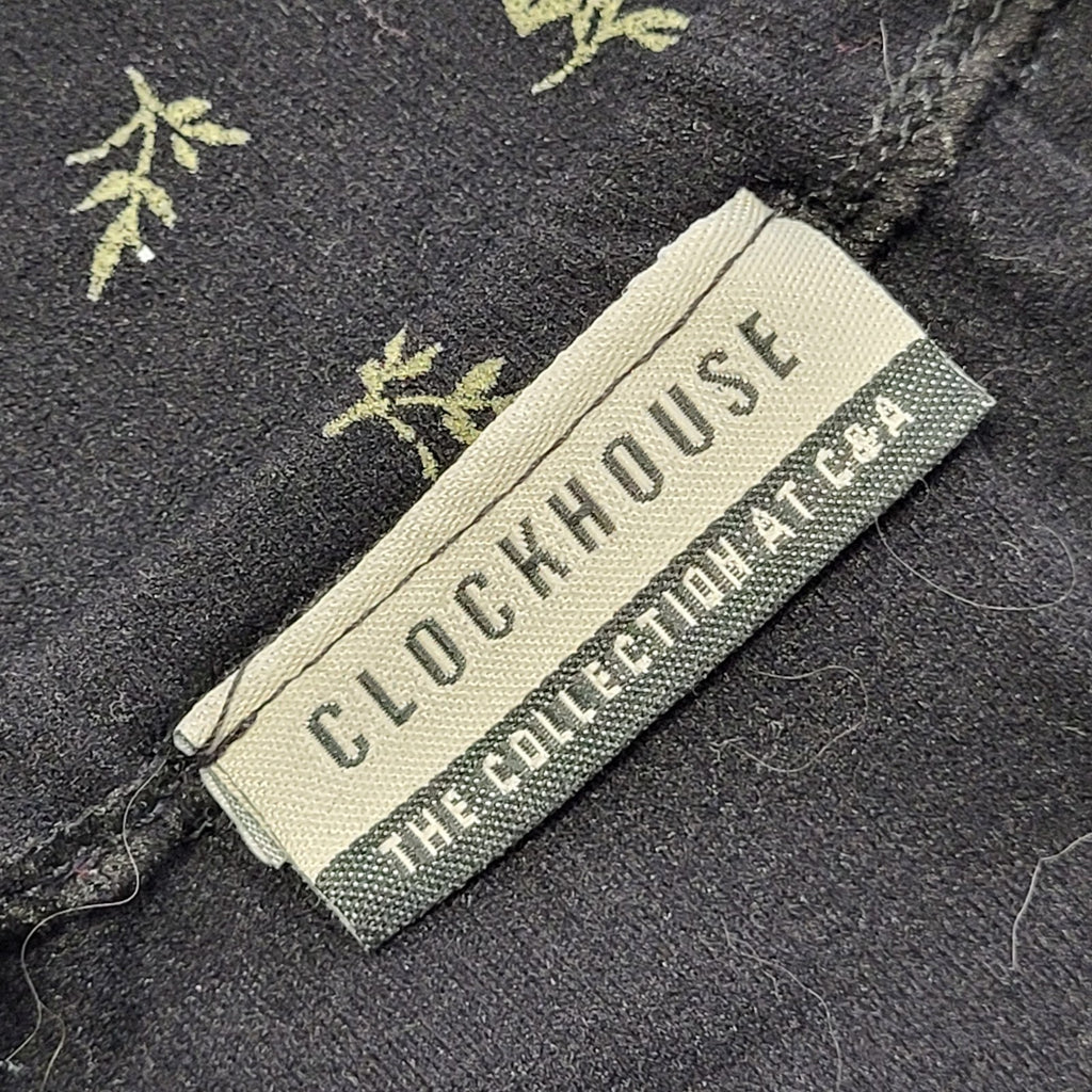 Clockhouse Black Y2K Milkmaid Style Floral Dress Women's Uk M 10