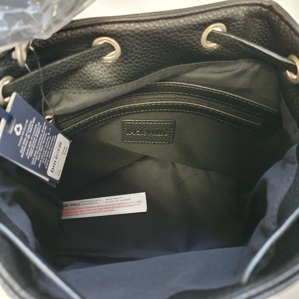 Jack Wills 100% Vegan Faux Leather Drawstring Shoulder Bag 11" X 10" BNWT RRP£50