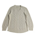 Vintage 90's V-Neck Cream Knit Jumper UK Women's Size 12