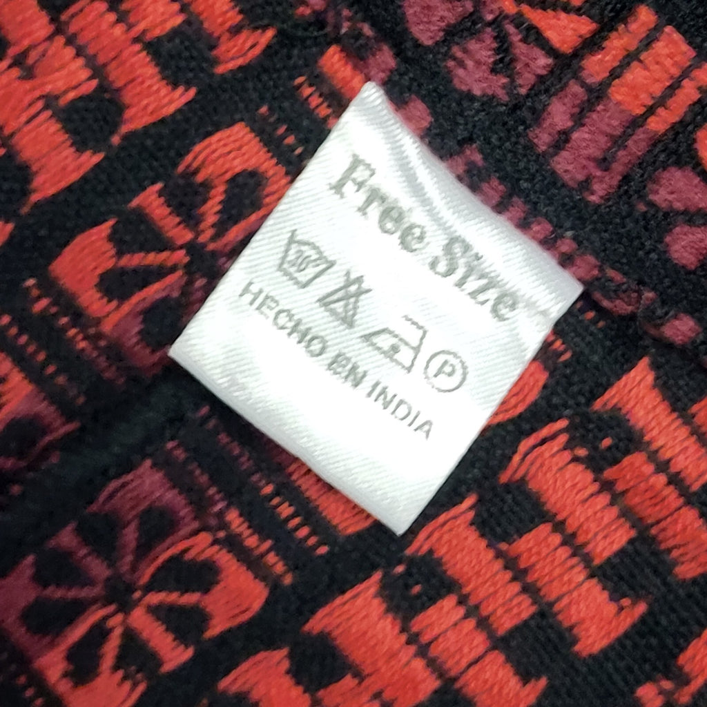 Vintage 90s Black White Red Open Front Cardigan Uk Women's Size Free Size