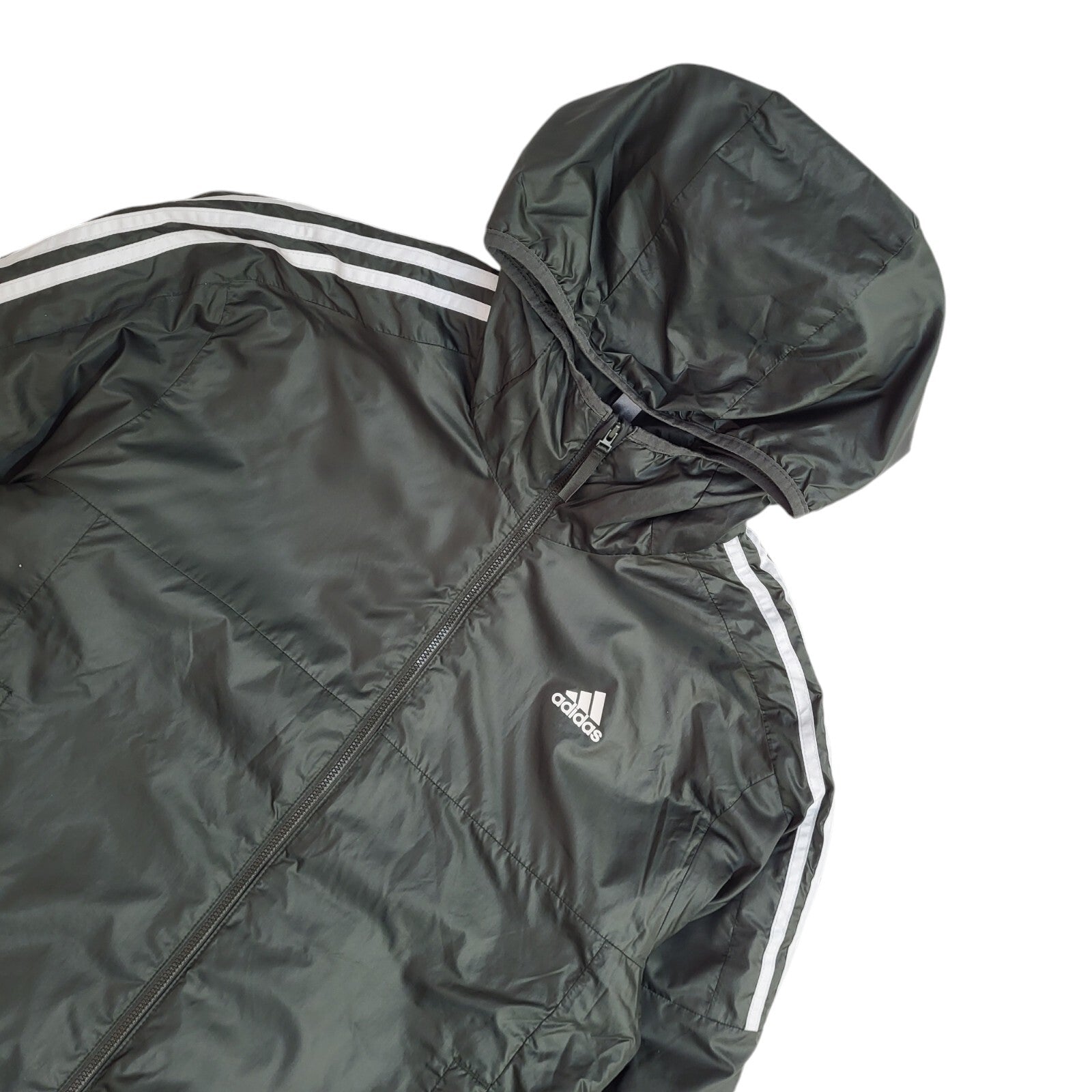 Adidas Vintage Y2k Green Hooded Sports Jacket Uk Men's Size L