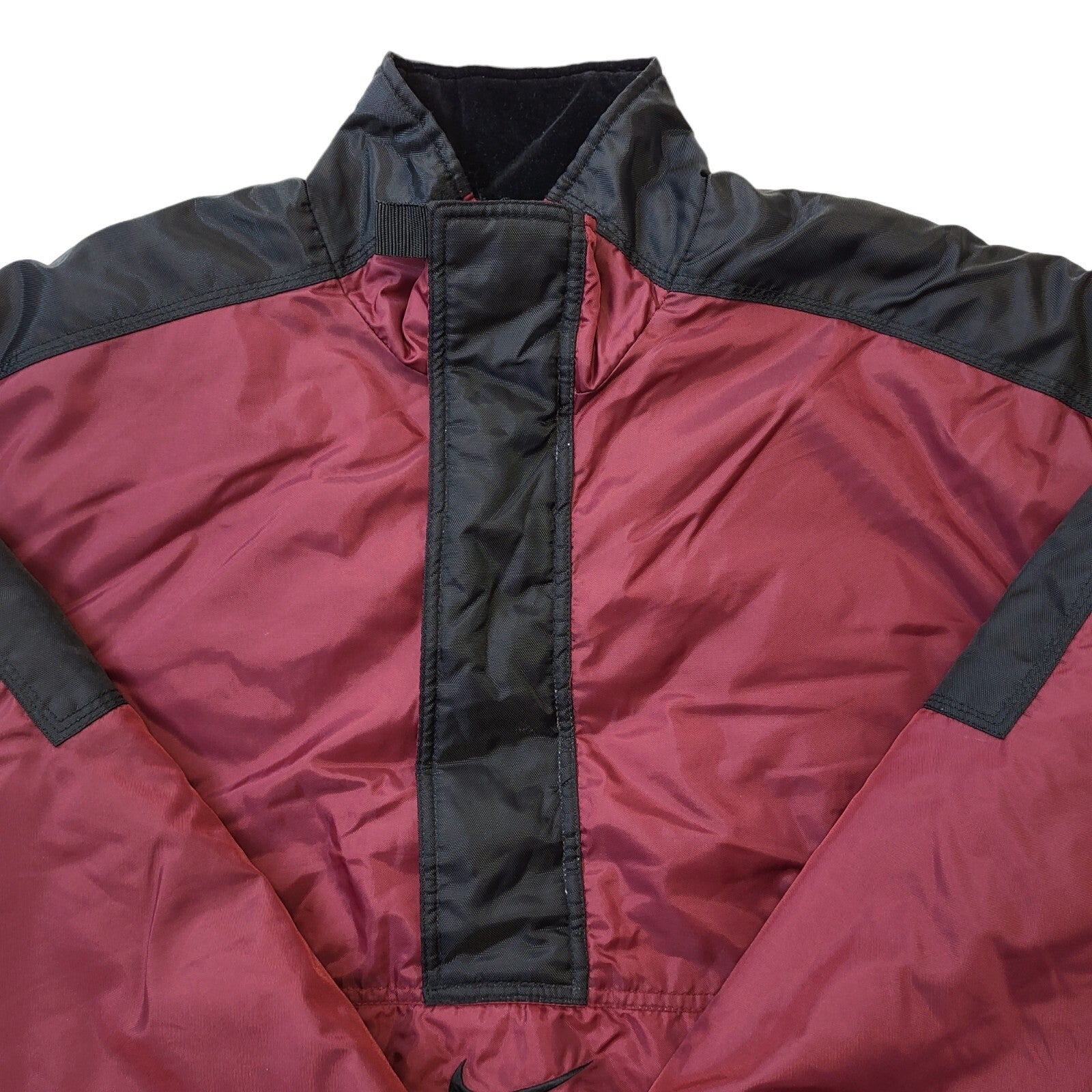 Nike 90s Vintage Red & Black 1/4 Zip Pullover Sports Jacket Men's Size XL