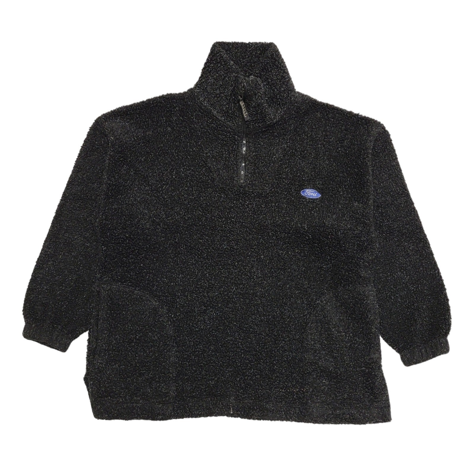 Result Ford Vintage 90's 1/4 Zip Sherpa Fleece Black Mens UK Size L