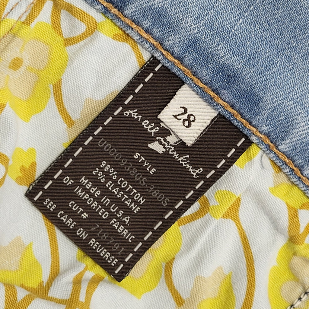7 All Mankind Vintage 90's Blue Zipped Denim Shorts Uk Unisex Adults W28