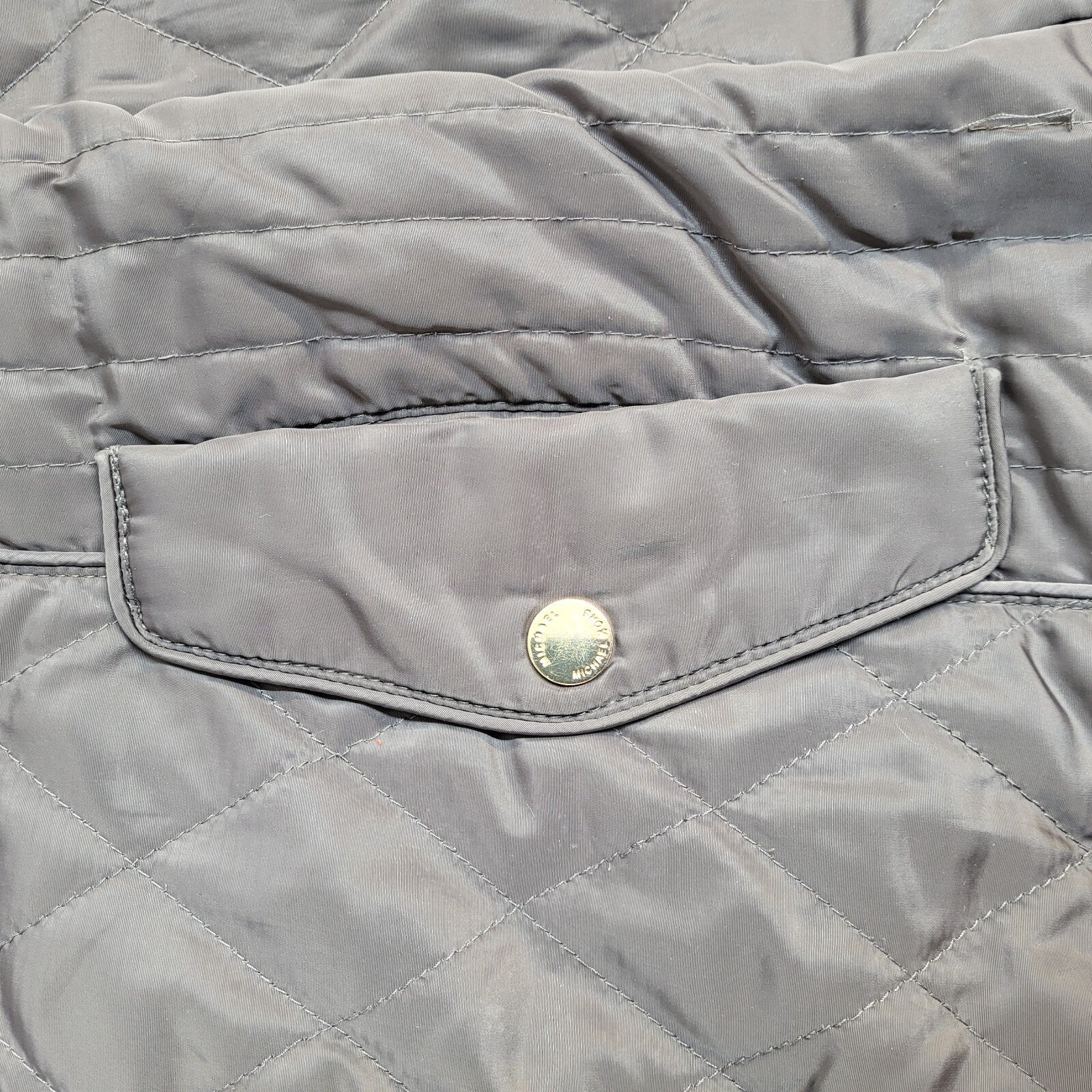 Michael Kors Vintage Y2k Grey Quilted Coat Uk Women's UK Small
