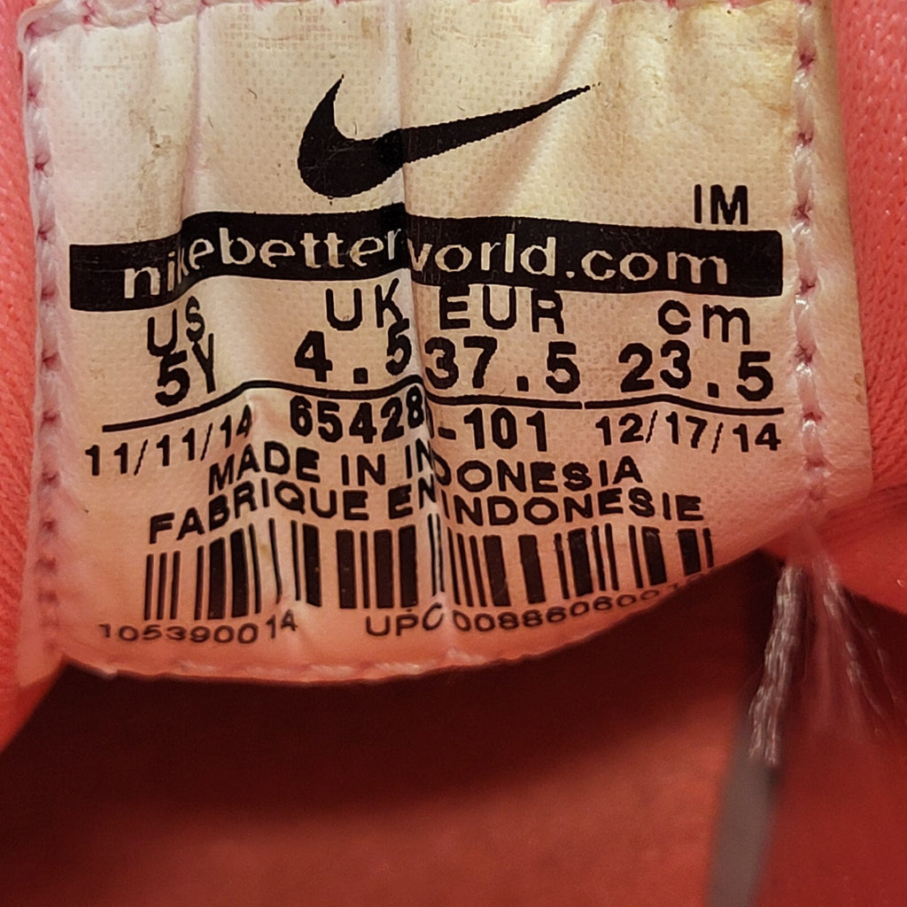 Nike Hurachi White & Pink Lace-up Sports Casual Trainers Uk Girl's Size 4.5