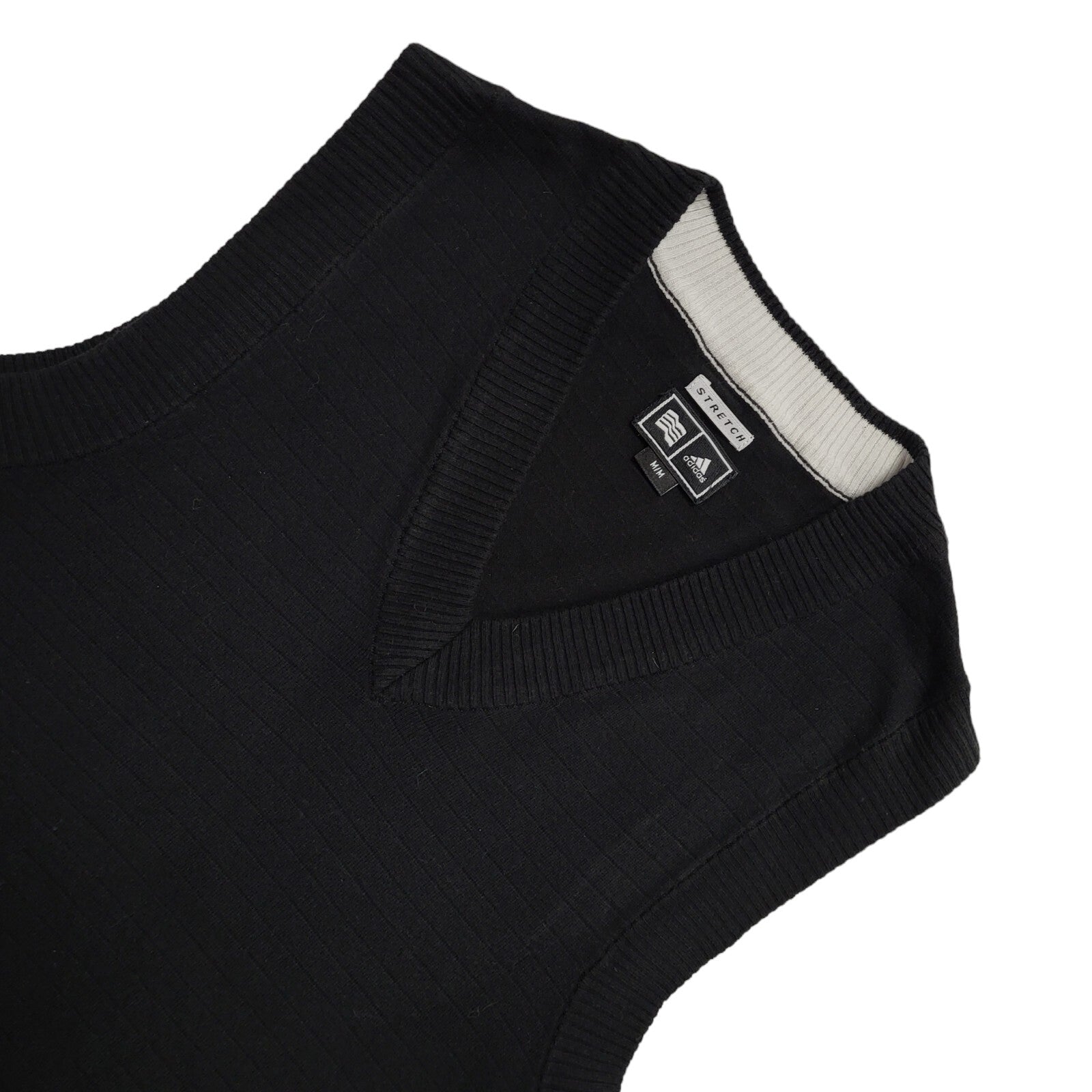 Adidas Vintage 90's Black V-Neck Sports Vest Men's UK Size M