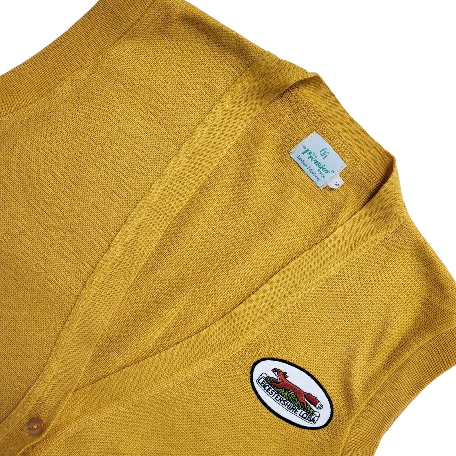 The premier Range Vintage 80s Orange Knitted Leicestershire Women's Waistcoat S