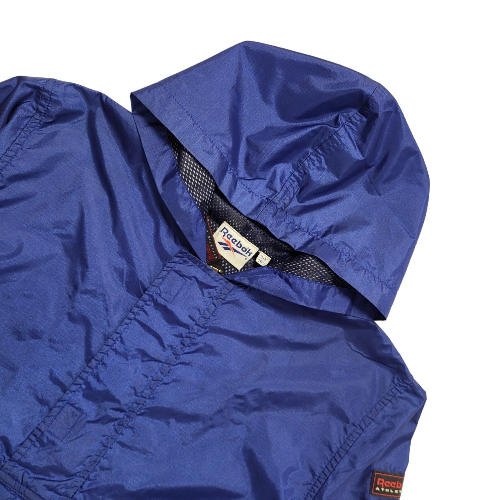 Reebok Blue Vintage 90s 1/4 Zip Sports Hooded Jacket Uk Women's Size 12/14