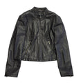Next Black 90s Vintage Zipped Leather Jacket Uk Women's Size Medium