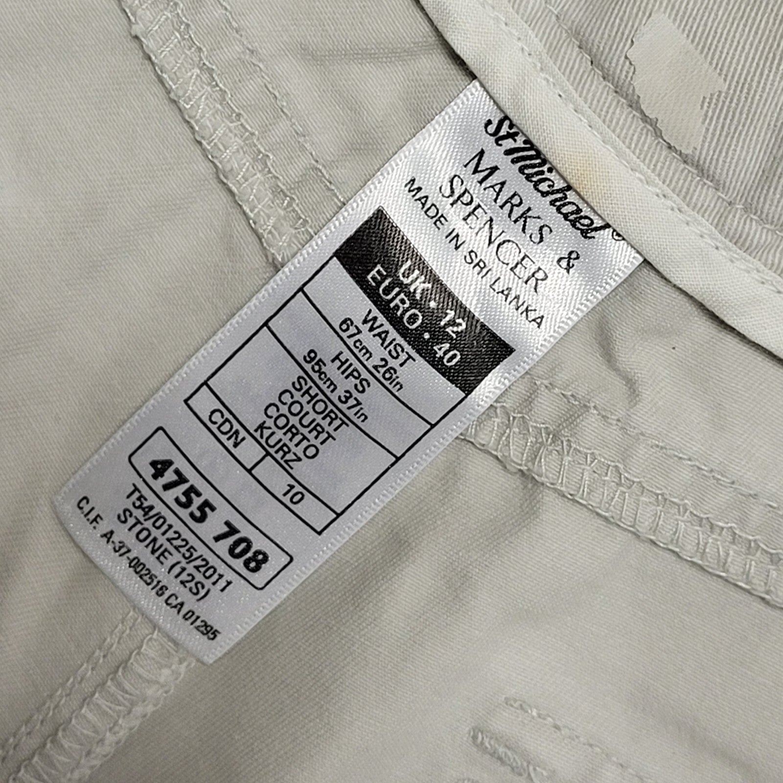 M&S Y2k Vintage Beige Straight Leg Casual Trousers Uk Women's 12 W30 L26