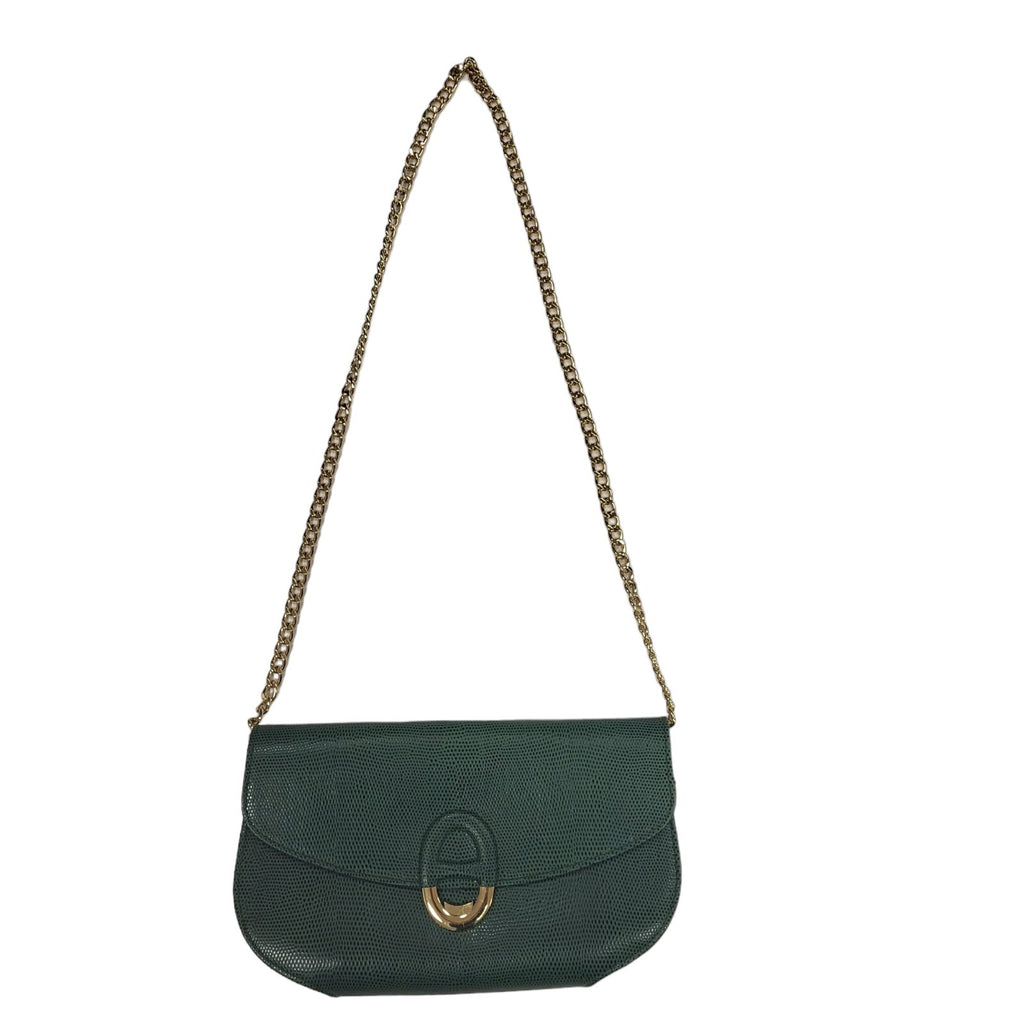 Jafferjees Green Leather Small Shoulder Bag Uk Women's Size  10" x 6"
