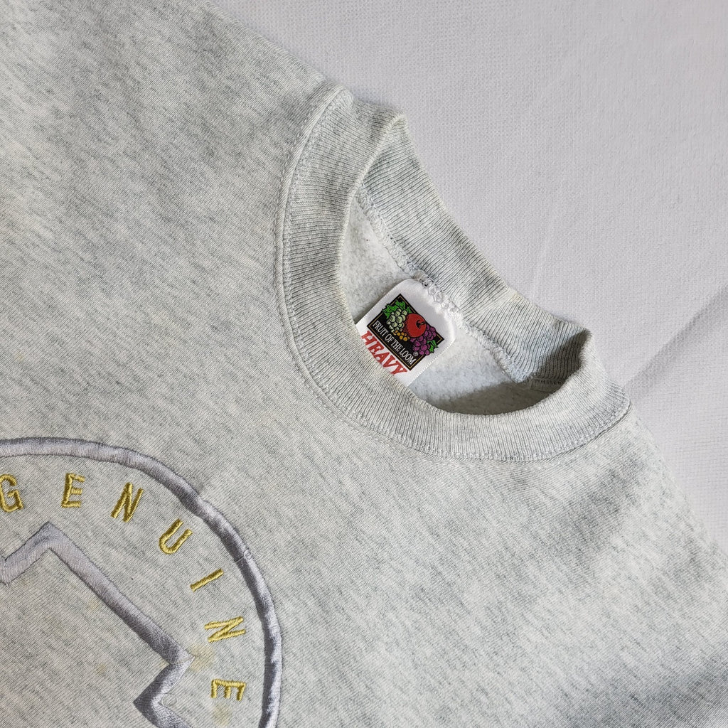 Fruit Of The Loom Grey Chevrolet Vintage 90's Sweatshirt UK Men's Size M