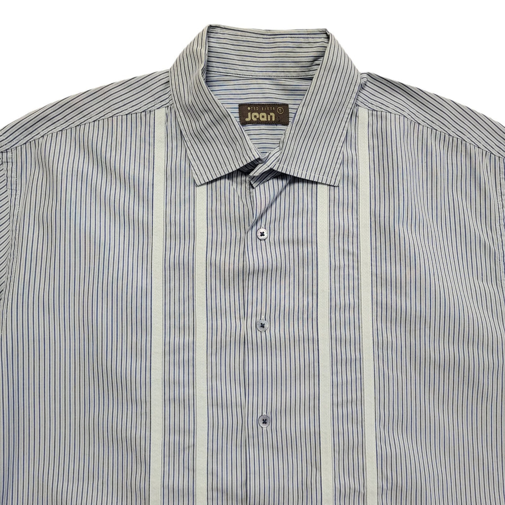 Ted Baker Vintage Y2K  Blue White Striped Short Sleeve Shirt Men's UK L