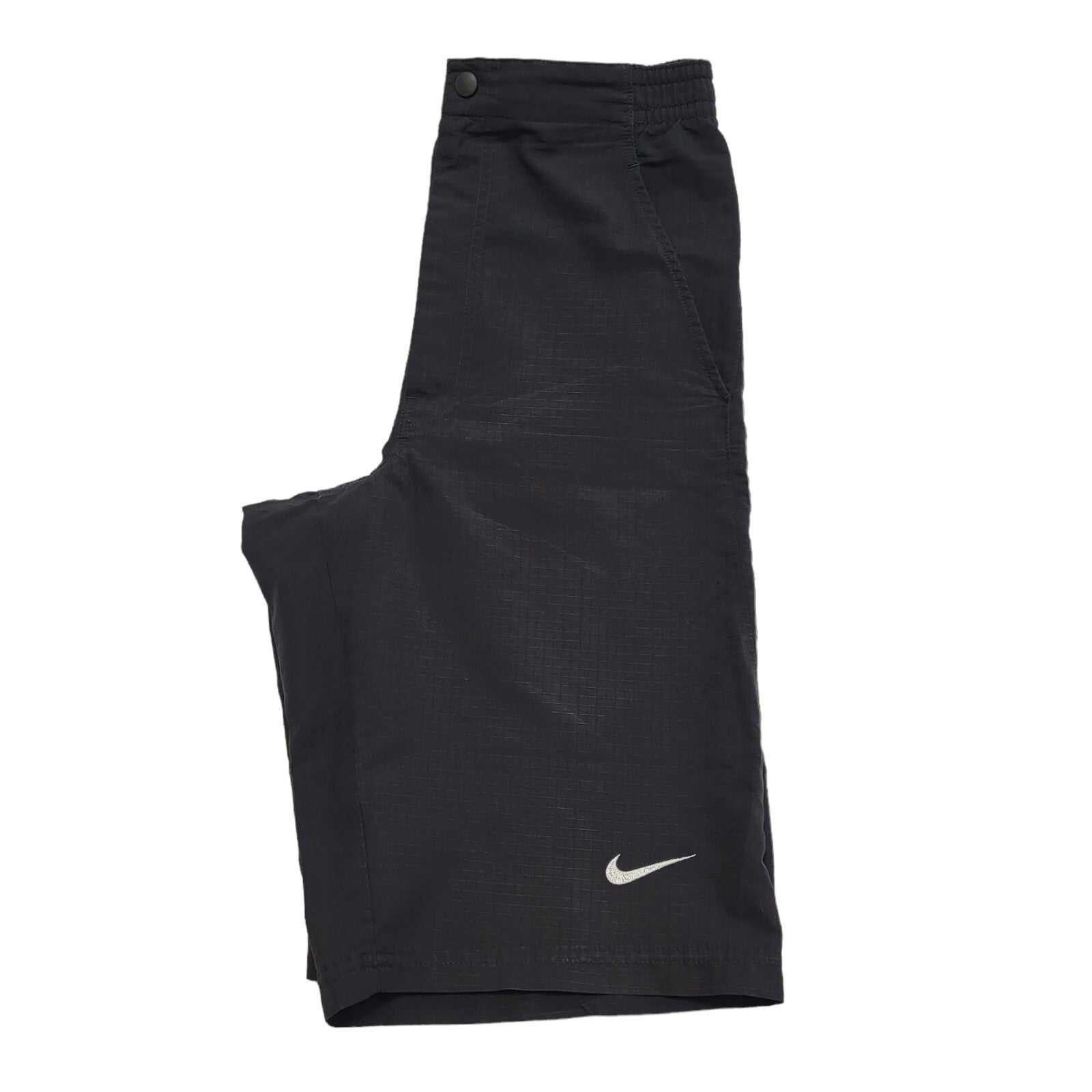 Nike Vintage 90's Black Zipped Sport Shorts With Pockets Uk Men's Size S W30 L12