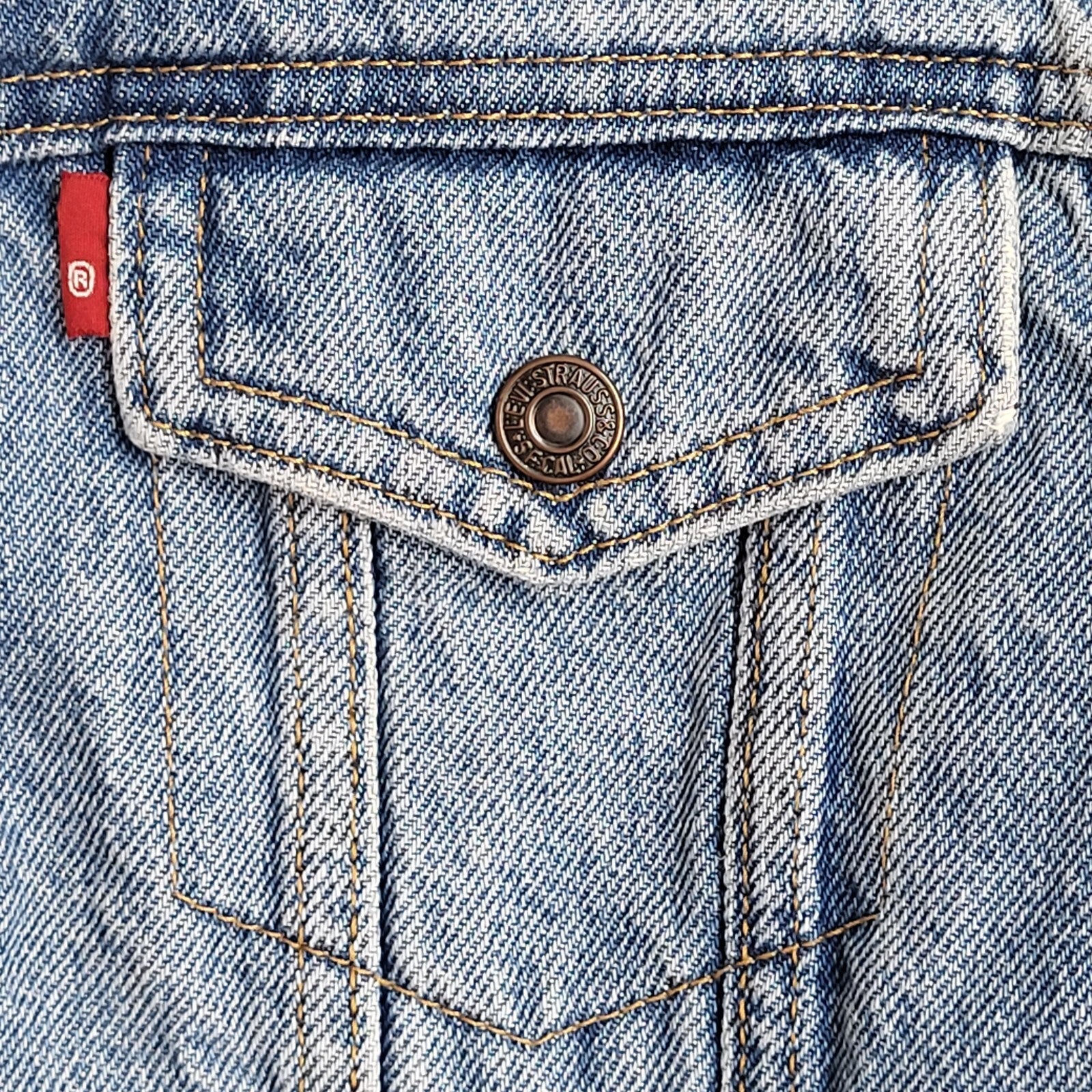 Levi's Vintage Y2k Blue Fleece Lined Denim Jacket Uk Women's Size Small