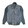 Easy Man Blue 90s Zipped Vintage Suede Leather Jacket Uk Men's Size L