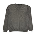 Vintage Grey V-Neck Y2k Cashmere Silk Jumper Uk Men's Size XL