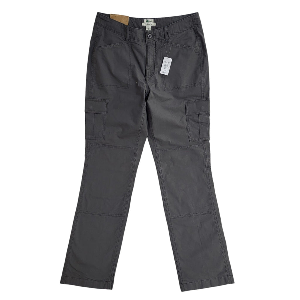 LL Bean 90s Vintage Grey Straight Leg Cargo Trousers Uk Women's 12 W30 L30 Bnwt