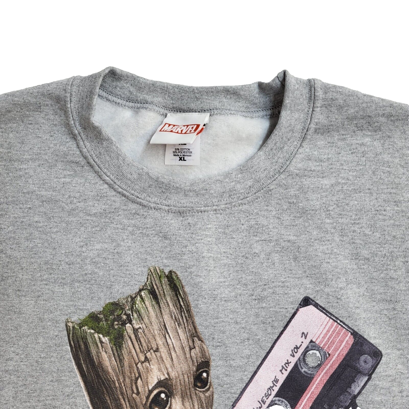 Marvel Vintage Y2K Groot Grey Sweatshirt Uk Men's Size XL