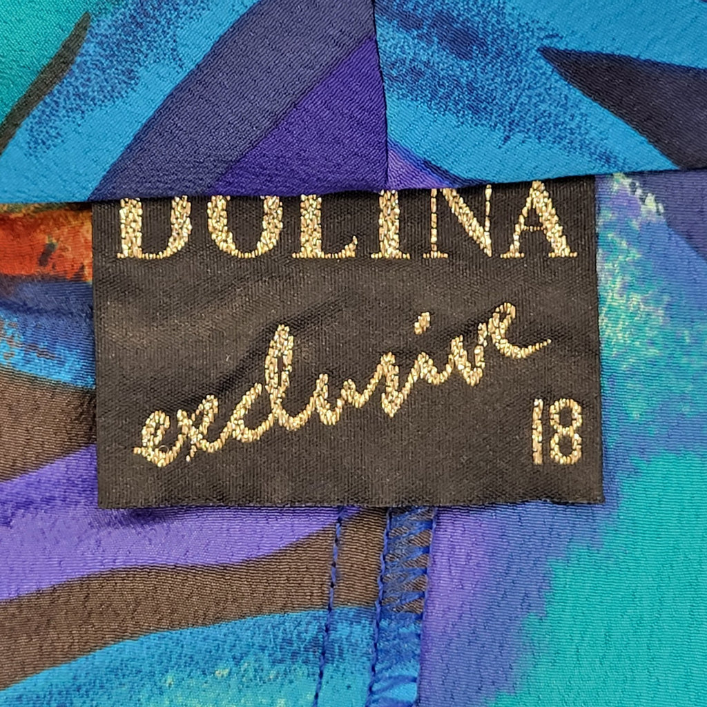 Dolina 80s Vintage Blue  Belted Blouson Dress Women's 18