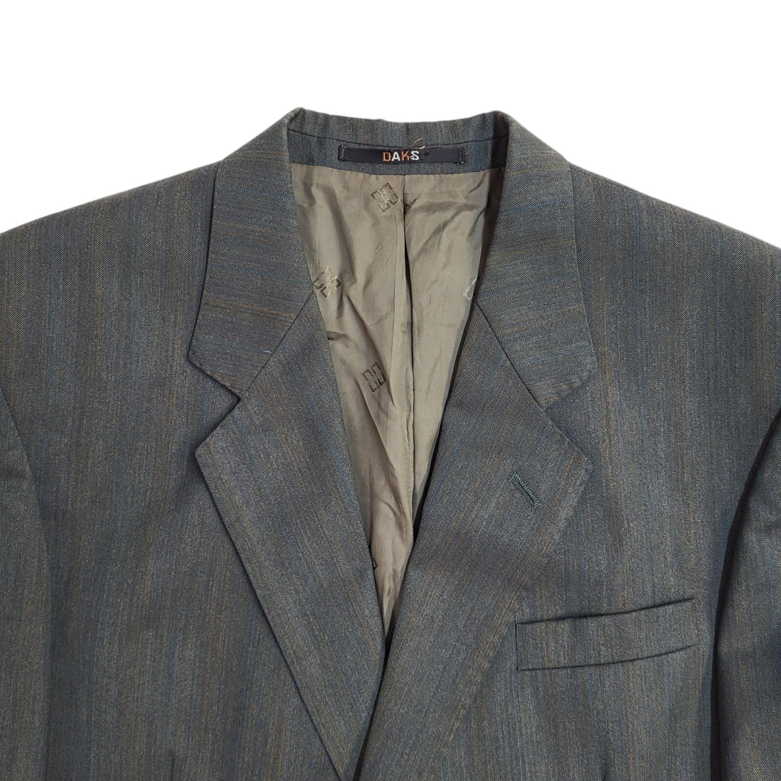 Daks Grey 70s Wool Blend Blazer Suit Jacket Uk Men's Size XL 44"