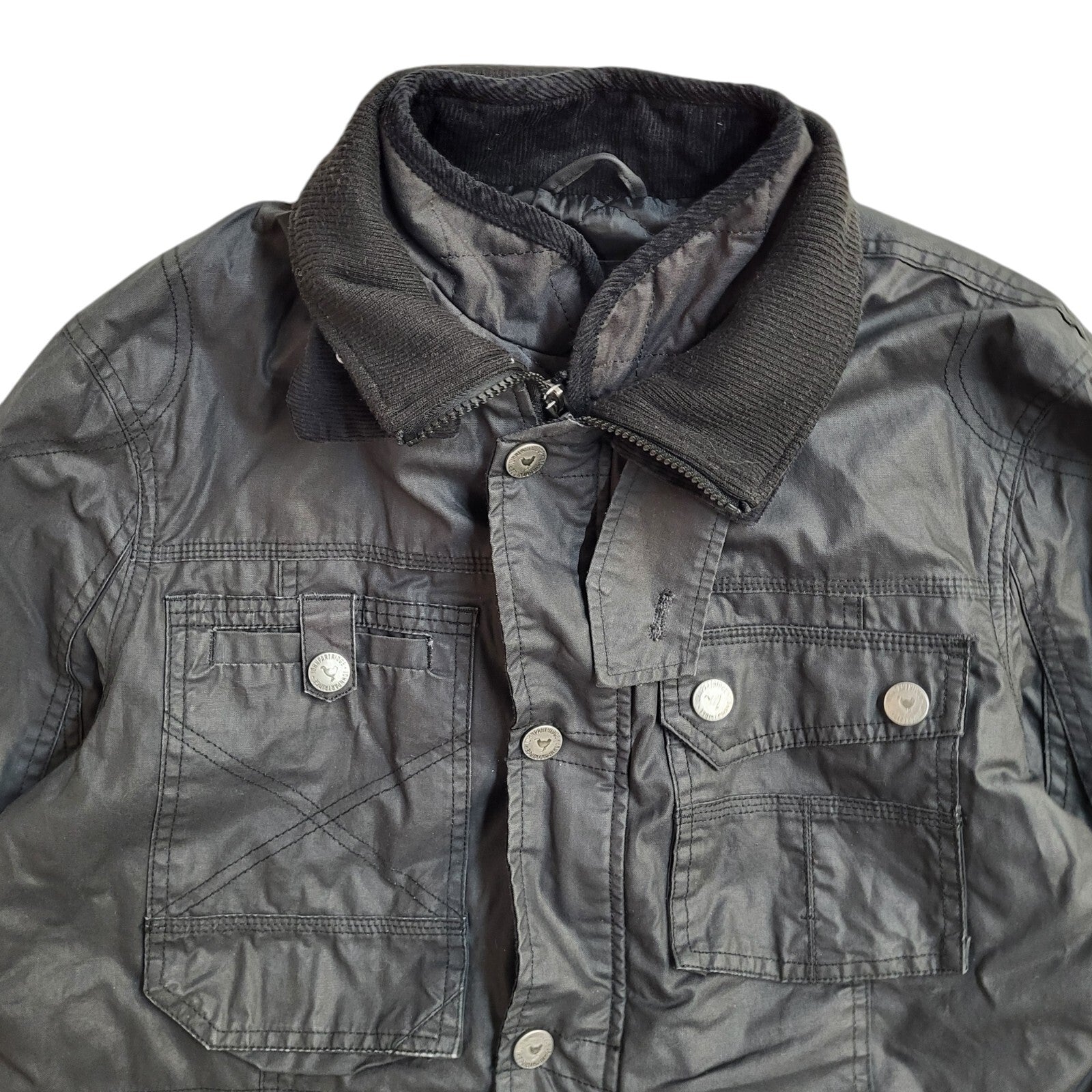 Partridge 90s Black Zip & Snap Vintage Country Jacket Uk Men's Size Medium