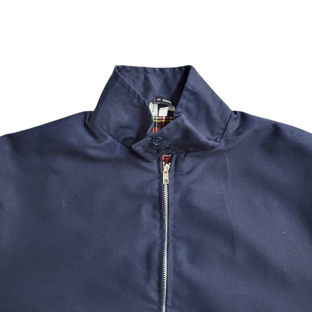 Vintage 90's Navy Blue Full Zip Bomber Jacket UK Men's Size L